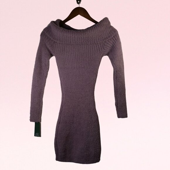 Wild Fable Long Sleeve Mini Sweater Dress Mauve Size XXS - Picture 2 of 10